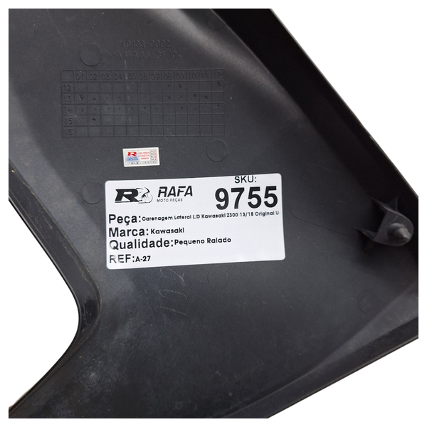 Carenagem Lateral L.D Kawasaki Z300 13/18 Original Usada