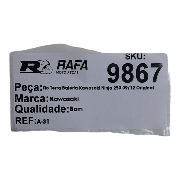 Fio Terra Bateria Kawasaki Ninja 250 09/12 Original