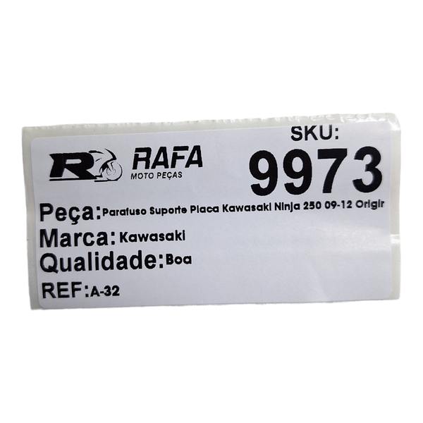 Parafuso Suporte Placa Kawasaki Ninja 250 09-12 Original