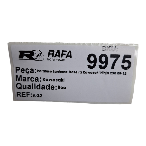 Parafuso Lanterna Traseira Kawasaki Ninja 250 09-12