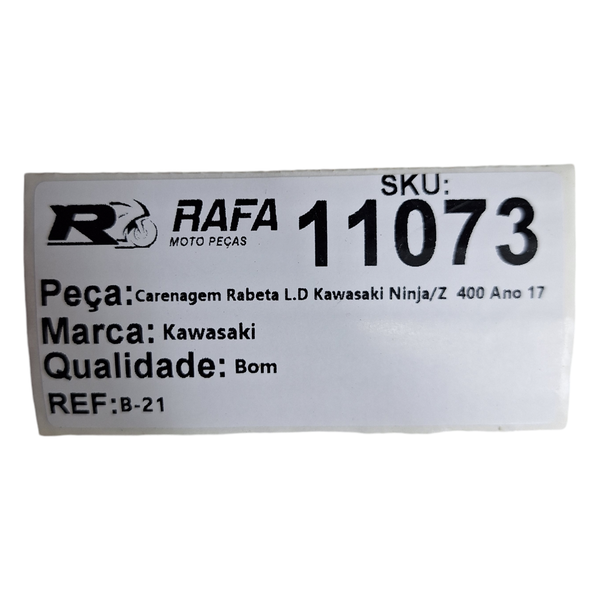 Carenagem Rabeta L.D Kawasaki Ninja 400 Z 400 17-21 Original