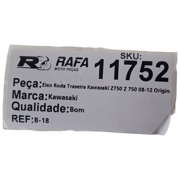 Eixo Roda Traseira Kawasaki Z750 Z 750 08-12 Original