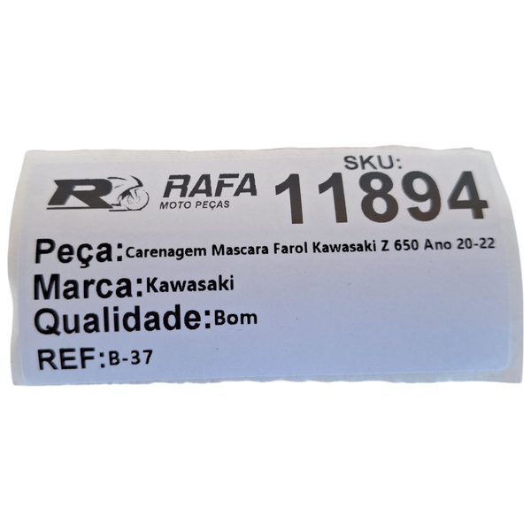 Carenagem Mascara Farol Kawasaki Z 650 Ano 20-22 Original