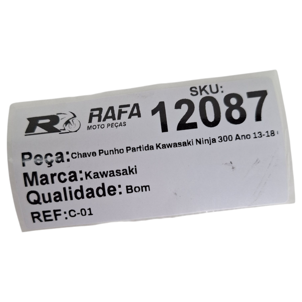 Chave Punho Partida Kawasaki Ninja 300 Ano 13-18 Original