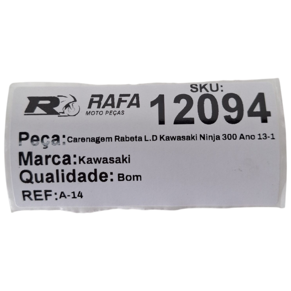 Carenagem Rabeta L.D Kawasaki Ninja 300 Ano 13-18 Original