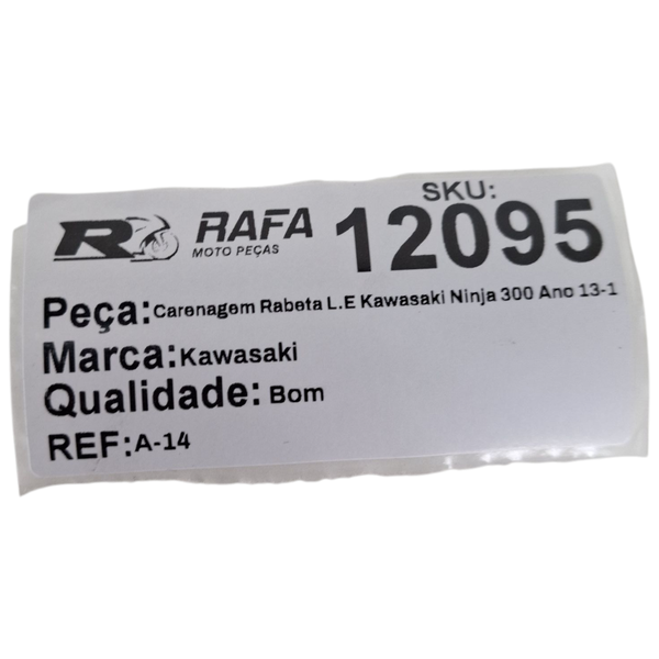 Carenagem Rabeta L.E Kawasaki Ninja 300 Ano 13-18 Original