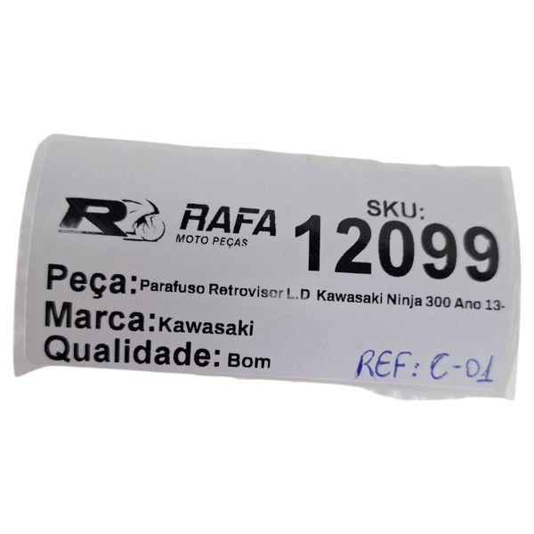 Parafuso Retrovisor L.D Kawasaki Ninja 300 Ano 13-18 Original