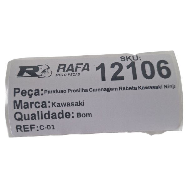 Parafuso Presilha Carenagem Rabeta Kawasaki Ninja 300 13-18 Original
