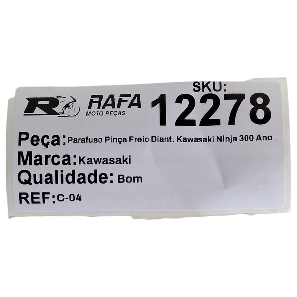 Parafuso Pinça Freio Diant. Kawasaki Ninja 300 Ano 13-18 Original