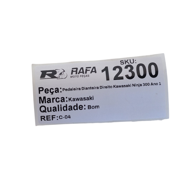 Pedaleira Dianteira Direito Kawasaki Ninja 300 Ano 13-18 Original