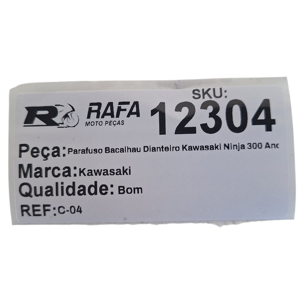 Parafuso Bacalhau Dianteiro Kawasaki Ninja 300 Ano 13-18 Original