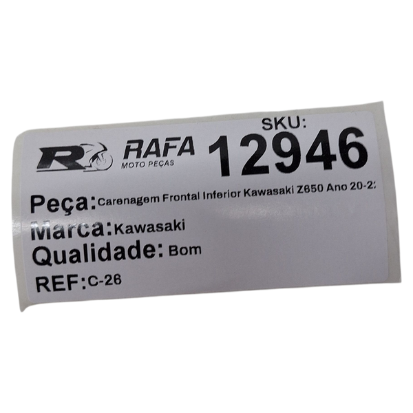 Carenagem Frontal Inferior Kawasaki Z650 Ano 20-22 Original