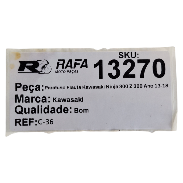 Parafuso Flauta Kawasaki Ninja 300 Z 300 Ano 13-18