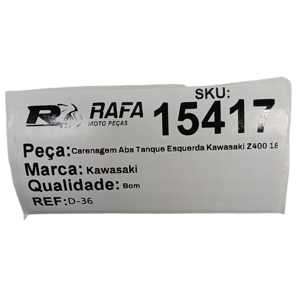 Carenagem Aba Tanque Esquerda Kawasaki Z400 18-23
